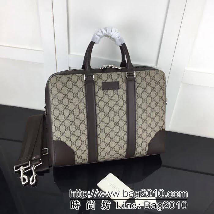 GUCCI古馳原單 新款專櫃品質原單貨實物實拍474135 啡pvc配皮高仿gucci公事包 HY1283